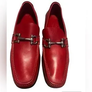 Salvatore Ferragamo Gancini Buckle Strap Burgundy Red Wine Suede Drivers US 8 D Salvatore Ferragamo Red Casual Shoes for Men for sale | eBay main image 2